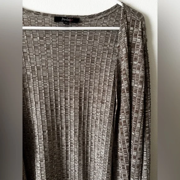 Tan Long Sleeve Open Front Long Cardigan - Picture 2 of 6